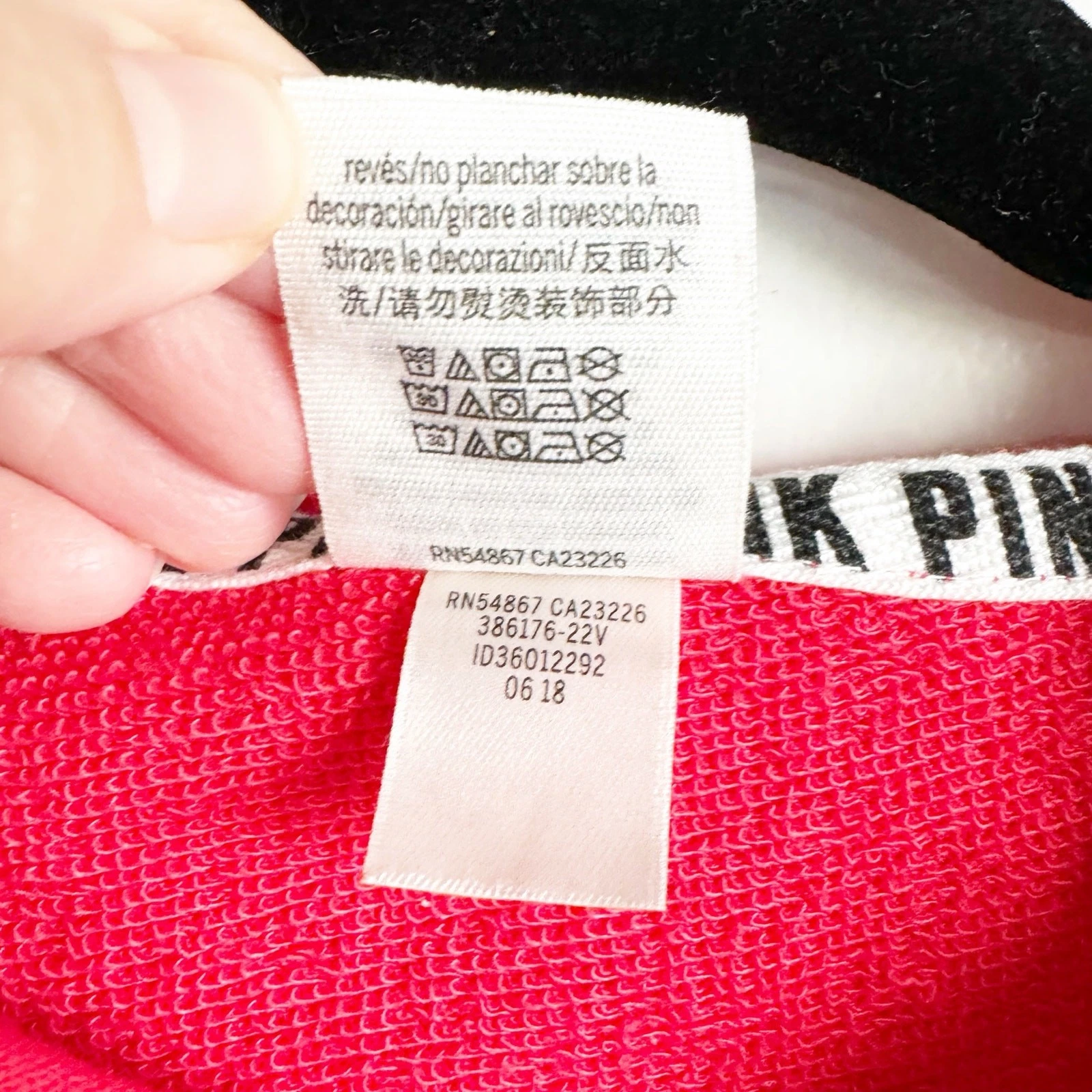 UNDERCOVER Giacca Victoria's Secret ROSA strass Bling full zip cappuccio logo SPELLOUT XS