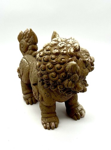 Statua vintage Foo Dog Sisa Leone Guardiano in piedi scultura resina buona fortuna - Foto 3 di 11