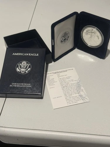 1994-P $1 Proof American Silver Eagle 1 oz Box, OGP & COA