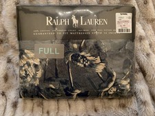NIP Rare RALPH Lauren FULL DEEP FITTED SHEET Donovan FLORAL Blue Cream FLOWERS