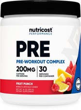 Polvo complejo preentrenamiento Nutricost (30 porciones) (ponche de frutas)