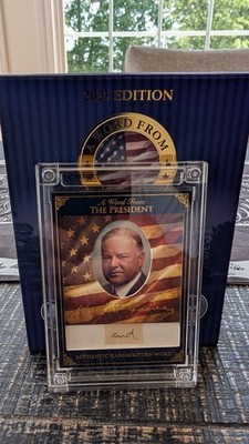 2025 POTUS Herbert Hoover Authentic Handwritten Manuscript Fragment Word Card