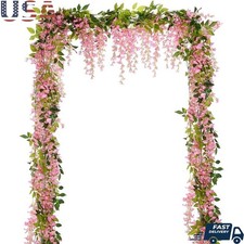 Artificial Pink Wisteria Vine Garland Floral Decoration Wedding Party Home Decor
