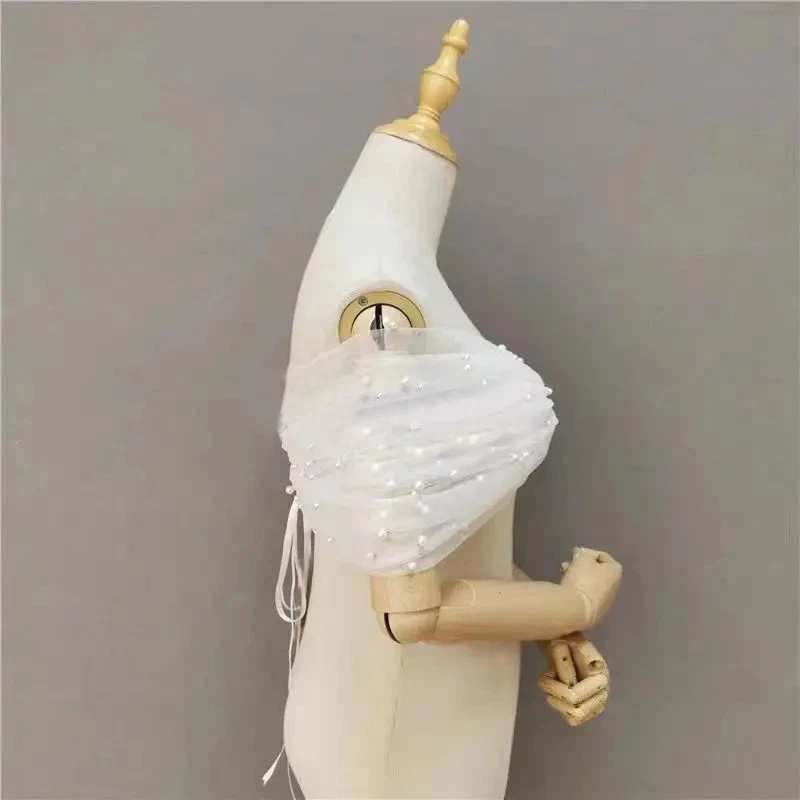 OFF WHITE Abito da sposa donna in rete monospalla scialle perla scialle da sposa festa