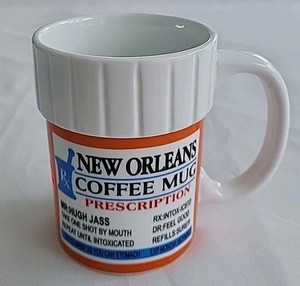 New Orleans, Prescription Bottle, Coffee Cup / Mug, Mardi Gras.