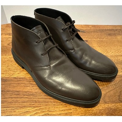 Hugo Boss Calev Leather Chukka Boots Dark Brown Size 43  display picture 3