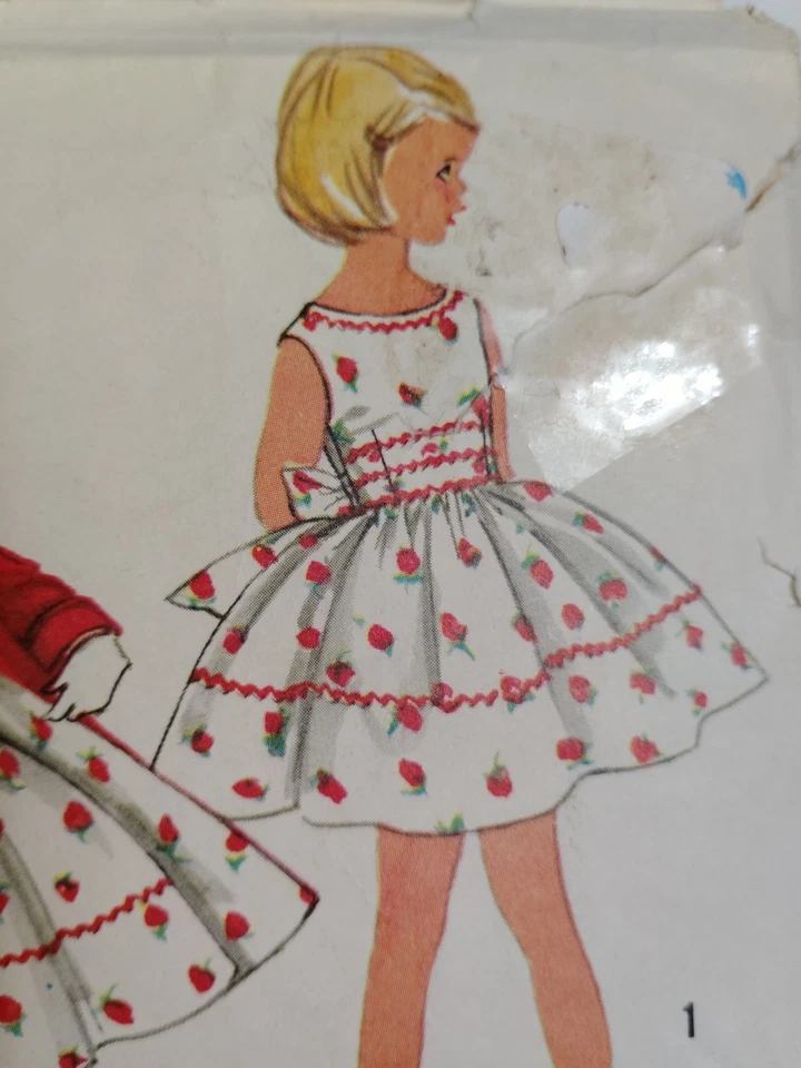 Simplicity 1936 Dress Coat Sewing Pattern Girls 4 4T Fit Flare Easy VTG Short - Image 4 of 4