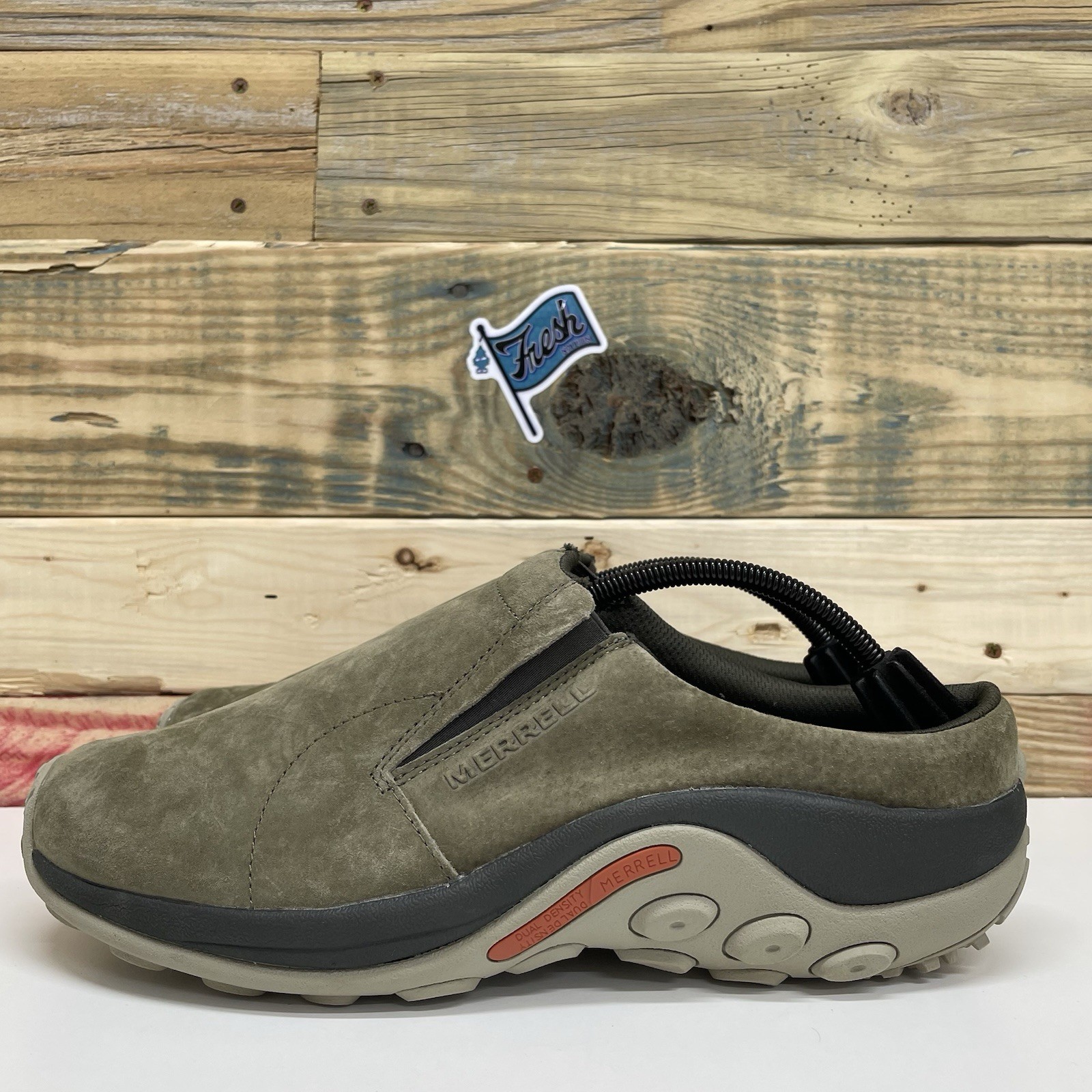 Merrell Jungle Moc scarpe casual slip on uomo taglia 12 verde fumo di pistola