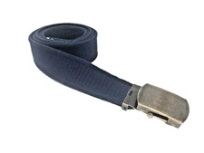 Men's Navy Blue Stonewashed Soft Cotton Web Belt, 1.5" x 48",  Made in USA