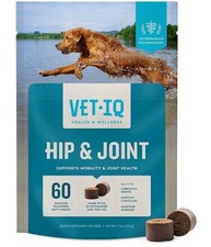 VetIQ Glucosamine Hip  Joint Supplement for Dogs, 60 Soft Chews, Joint Support