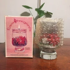 Vintage Flam Buoyants Holiday Pointsettia Floating Flame Candle Kit NOS