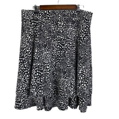Milly Penzance Double Layer Full Skirt Women's 2X Black White NEW