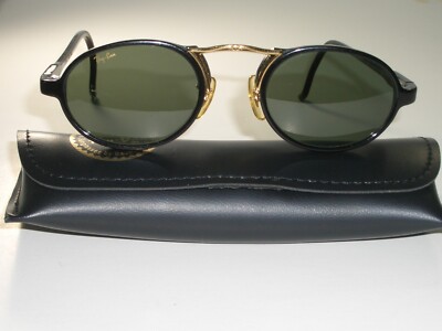 VINTAGE B&L RAY BAN W1745 CHEYENNE III GLOSSY BLACK/GOLD G15 UV