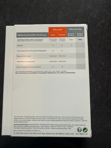 Microsoft Office 2016 Home & Student für Mac Word Excel PowerPoint OneNote - Bild 2 von 2