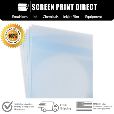 Waterproof Inkjet Transparency Film Screen Printing ALL SIZES - 100 Sheets 5 MIL
