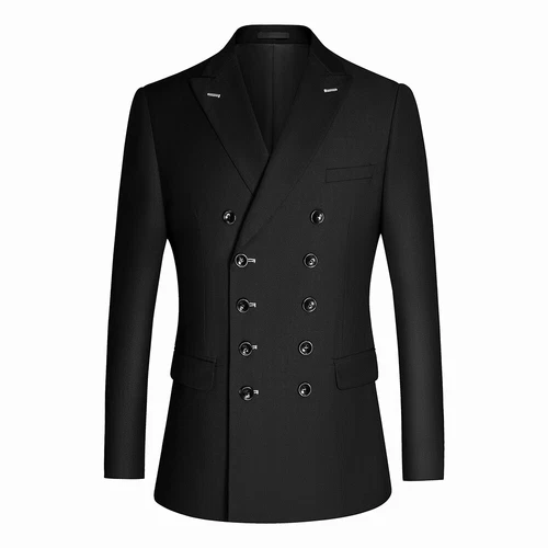 Men's Double Breasted Wedding Suit Blazer Jacket Pants Slim Fit Tuxedos 2PCS New - Picture 5 of 26
