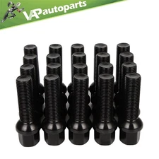 20 Black M14x1.5 Wheel Lug Bolts 40mm Shank For Audi S4 S5 S6 S7 S8 VW Beetle