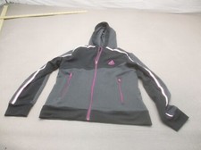 ADIDAS CLIMALITE Size S Girls Full Zip Hood Zip Pocket Golf Track Jacket 343