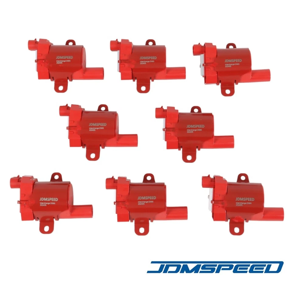 Set of 8 Round Ignition Coils with 8 pcs Spark Plug Wires For Chevy UF262 D585 - Image 2 of 4