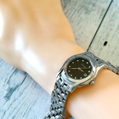 GUCCI 5500L Watch Black Ladies used Japan Check description | eBay