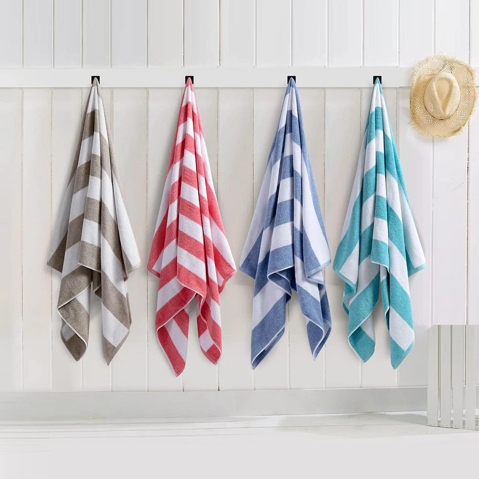 毛绒超大沙滩毛巾 - 棉 40'x72' 大号 厚条纹浴巾 — 第 4/4 张图片