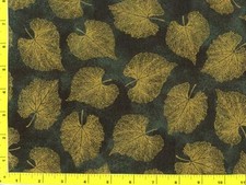 Gold Leaves on Dark Green By The Yard CSHLEA04595