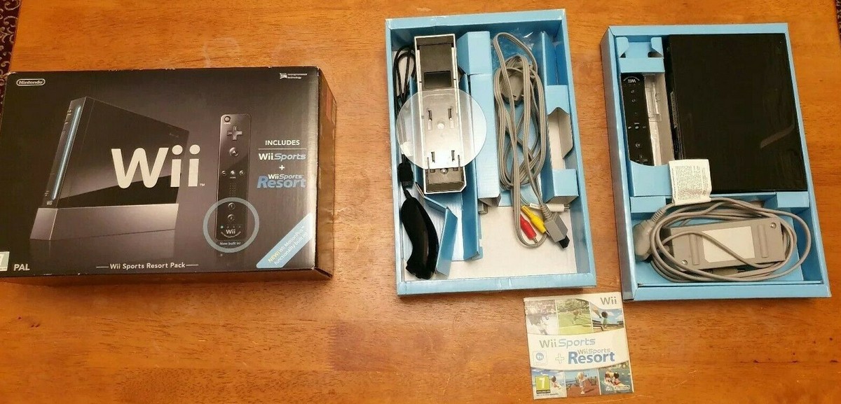 Boxed Nintendo Wii Sports Resort Pack Black Console - Complete
