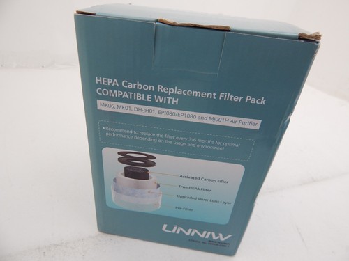 2-Pack MK06 MK01 Filter True HEPA for AROEVE Air Purifier, Kloudi DH-JH01 -Shelf - Picture 3 of 4