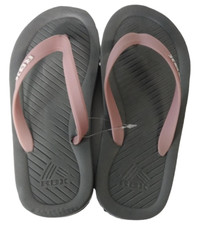 RBX Active Womens Core Summer Basic Printer Flip Flop Gray/Pink Size 1-2