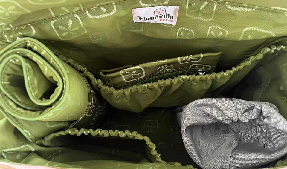 Bolso de pañales Fleurville MotherShip bebé en rosa y verde floral nuevo con etiquetas Foto 4 de 4
