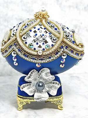 Faberge Ei Ehering Antragsbox Verlobungsgeschenk für Frauen Swarovski 24k HM