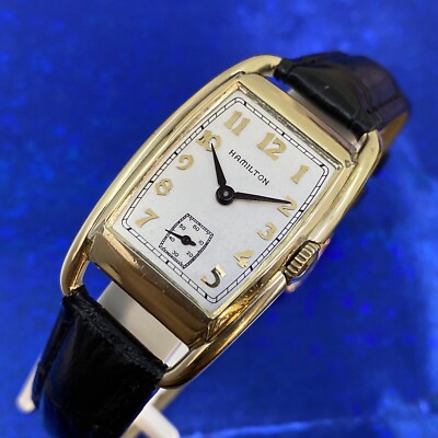Vintage 1936 Man s HAMILTON SUTTON Stunning Long Curved Case Serviced & WARRANTY