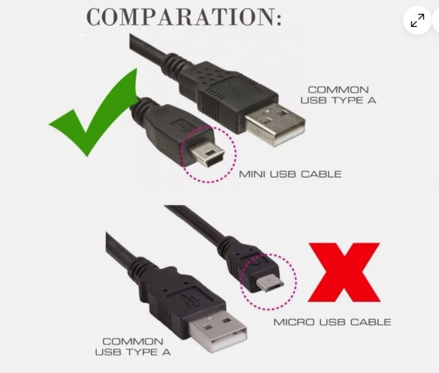 Mini USB Cable To USB Fast Data Charger Cable for PSP MP3 MP4 Car DVR GPS Digita - Image 3 of 4