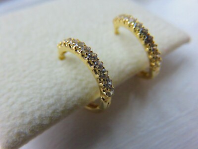 Gold CZ 15 mm Huggies Reifen Ohrringe 9 Karat gelb