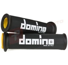 Domino Black & Yellow XM2 Soft Motorcycle Grips & Grip Covers fits Kymco Bikes