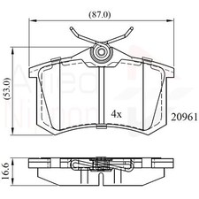 Brake Pads Set For Citroen C4 1.6 HDi Rear 1607083280 1608520380 1608681580