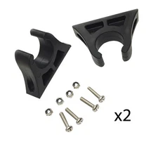 Pactrade Marine Boat Canoe Kayak 2 Pair Of Black Paddle Clips 1 1/8'' Diameter