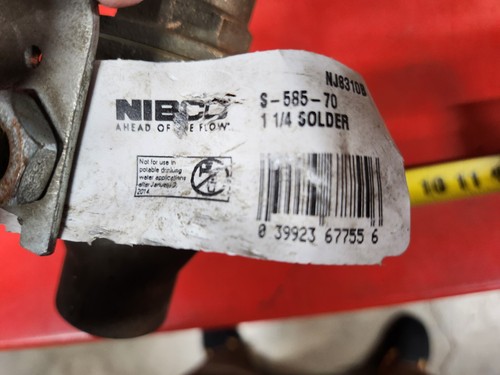 1-1/4" Nibco Solder End Ball Valve Bronze Full Port 600 PSI NJ8310B S-585-70 USA - Picture 3 of 3