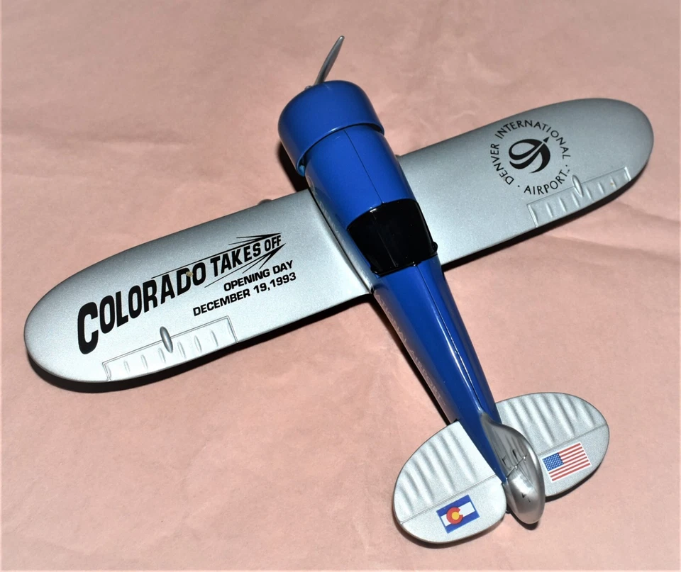 NEW Denver Airport DIA Opening Day Die Cast Airplane Collect Metal Coin Toy Bank - Image 4 of 4