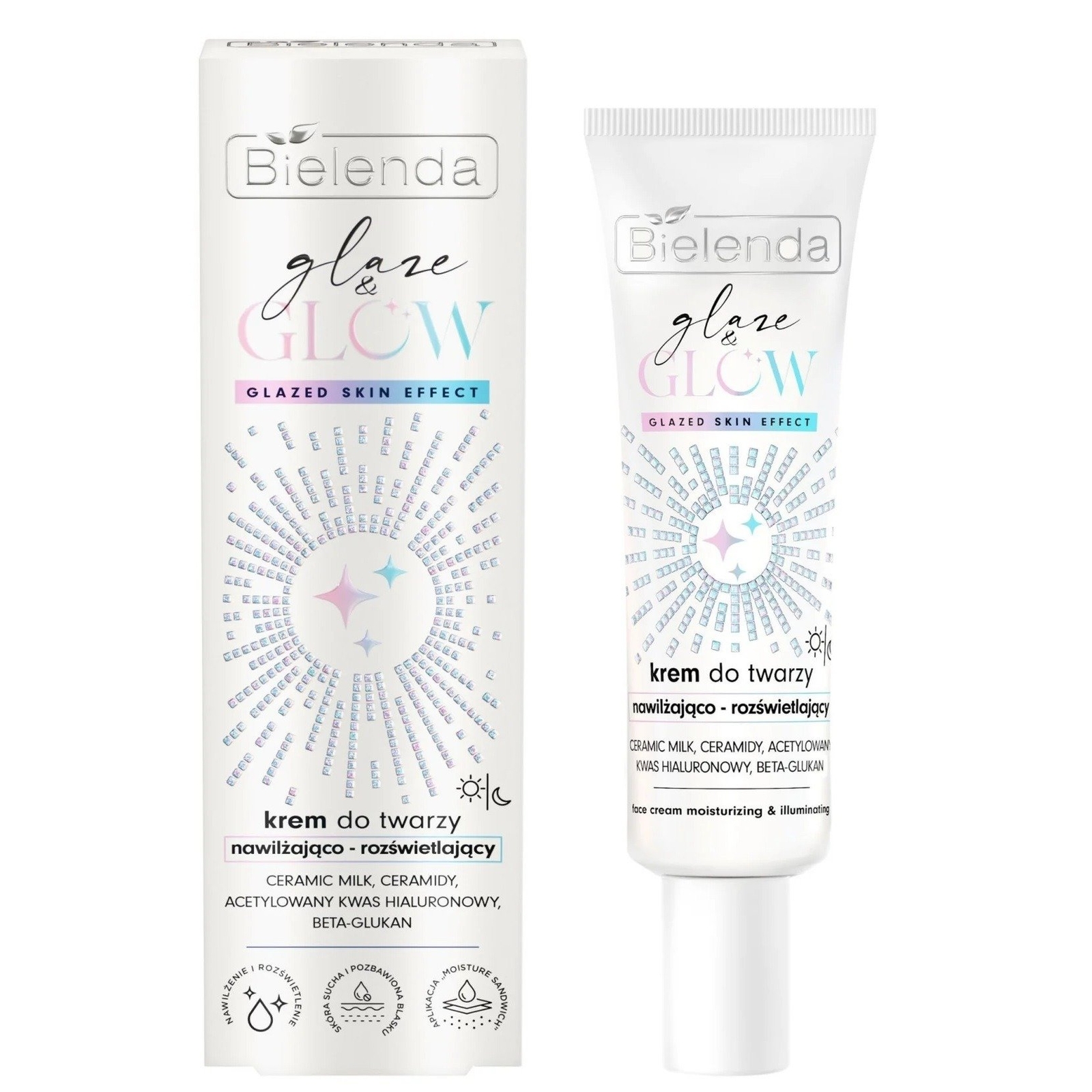 Bielenda Glaze & Glow Moisturizing and Brightening Cream Glazed Skin Effect 50ml