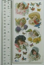 Violette Collection - CHILDREN WITH BIRDS - 1 Sheet of Stickers C84