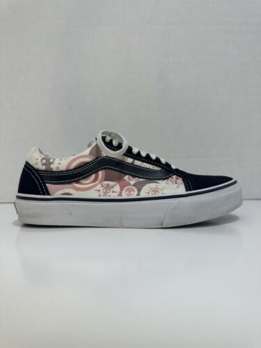 Vans Old Skool Pink Purple Skull Women’s 8 Platform Skate Shoes
