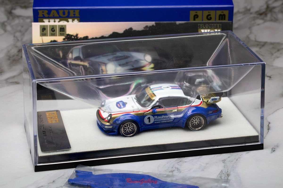 ミニカー PGM 1/64 RWB White/Blue #1.2 porsche 964 Fast Speed 1/64 Scale Porsche RWB 964 Blue Diecast Car Model