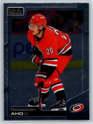 2020-21 O-Pee-Chee Platinum Sebastian Aho Carolina Hurricanes #105