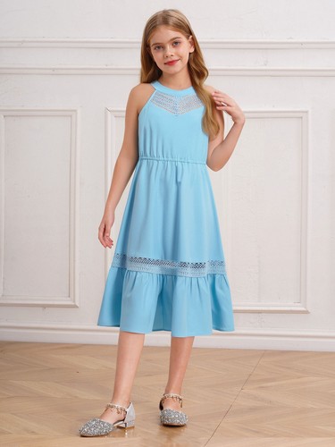 Kids Girls Dresses A-line Sundress Sleeveless Dress Party Outfits Boho Costume - Picture 14 of 74