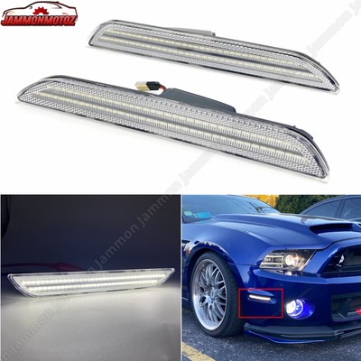 For 2015-22 Ford Mustang Rear White LED Side Marker Light Bumper