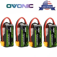 4X OVONIC 3S 35C 11.1V 2200mAh Short LiPo Battery For RC Airplane Heli EDFJet
