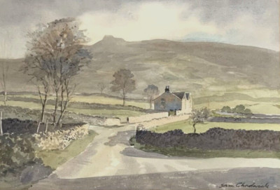 Sam Chadwick - Aquarell Gemälde - Stürmische Landschaft. Yorkshire Dales.