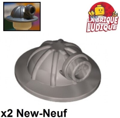 Lego 2x Kopfbedeckung Helm Head Lamp Bergmann Lampe argent/flat silver 98289