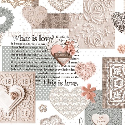 Wachstuch Tischdecke Meterware What is Love beige C146062 eckig rund oval 